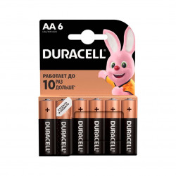 Батарейка Duracell Basic AA (LR6/MN1500/6) 6шт черный
