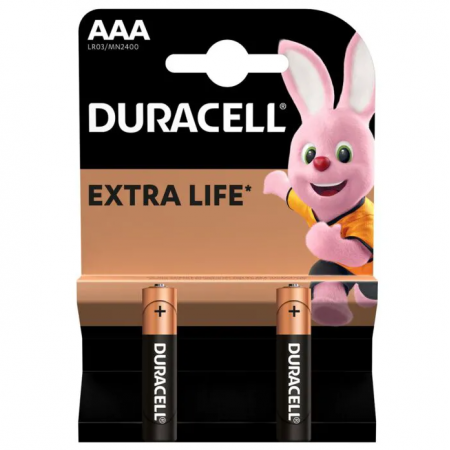 Батарейка Duracell Basic AAA (LR03/MN2400/2) 2 шт черный