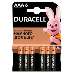 Батарейка Duracell Basic AAA (LR03/MN2400/6) 6 шт черный