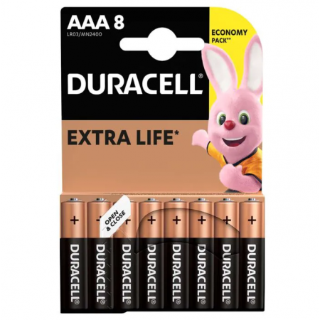 Батарейка Duracell Basic AAA (LR03/MN2400/8) 8 шт черный