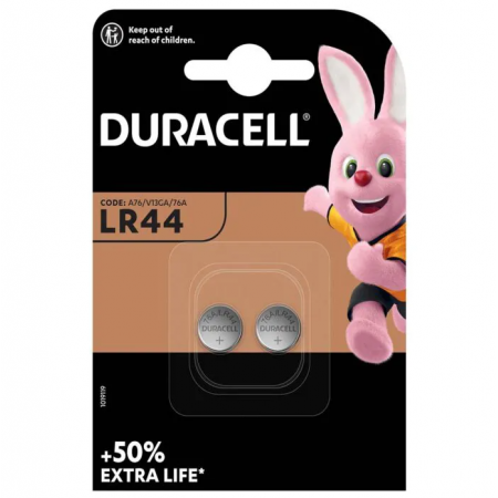 Батарейка Duracell LR44 2 шт серебристый