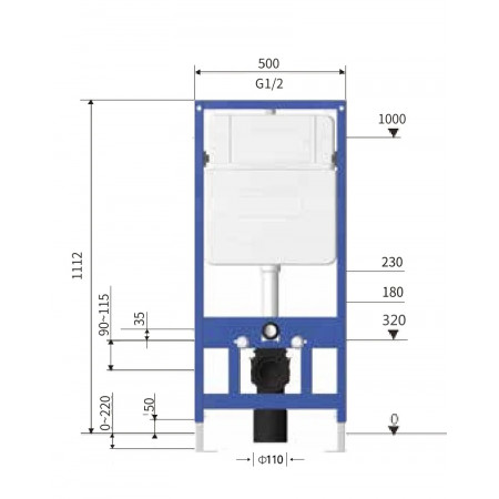 Инсталляция для унитаза Gappo G3004A белый