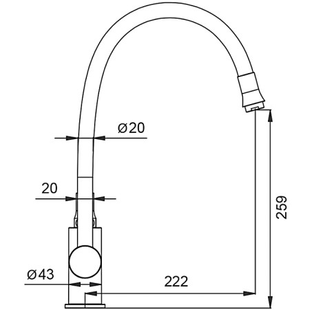 Отдельный корпус для кухонного смесителя Frap F4067 хром