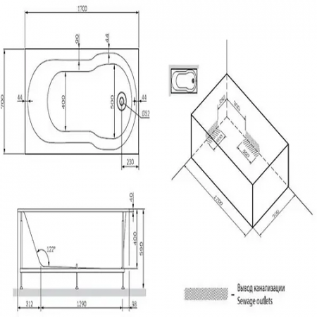 Ванна Am.Pm X-Joy W88A-170-070W-A (W88A-170-070W-A) белый