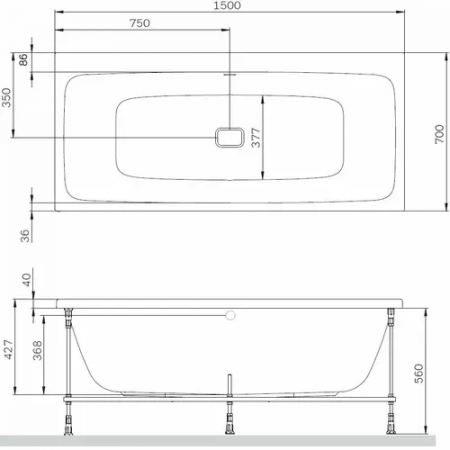 Ванна акриловая Am.Pm Func W84A-150-070W-A (W84A-150-070W-A) белый