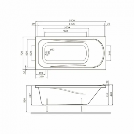 Ванна AM.PM Sense New W76A-150-070W-A (W76A-150-070W-A) белый