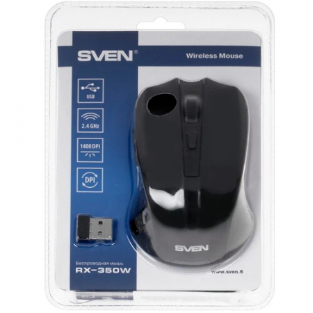 Мышь беспроводная SVEN RX-350W черный