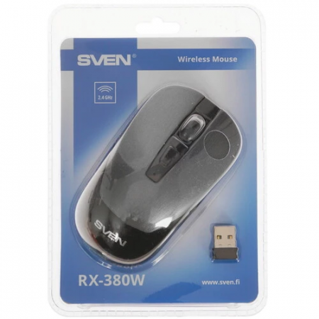 Мышь беспроводная SVEN RX-380W металлик серый