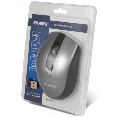 Мышь беспроводная SVEN RX-425W серый