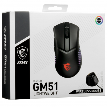 Мышь беспроводная + проводная MSI Clutch GM51 Lightweight черный