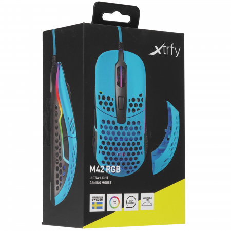 Мышь проводная Xtrfy M42 (XG-M42-RGB-BLUE) голубой