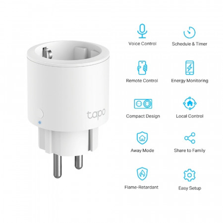 Умная мини Wi‑Fi розетка Tapo P115(1‑pack)(EU) белый