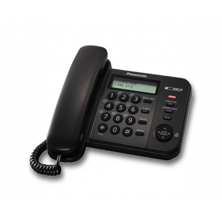 Телефон проводной Panasonic KX-TS2356CAW черный