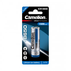 Аккумулятор CAMELION ICR18650-1500 Lithium 3,7V 1500 mAh1 шт Блистер Серебристый