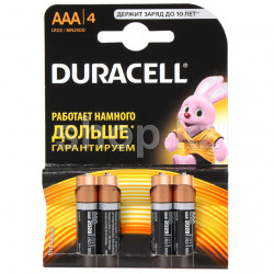 Батарейка Duracell Basic AAA LR03/MN2400, 1.5V (4шт.)