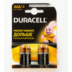 Батарейка Duracell Basic AAA LR03/MN2400, 1.5V (4шт.)
