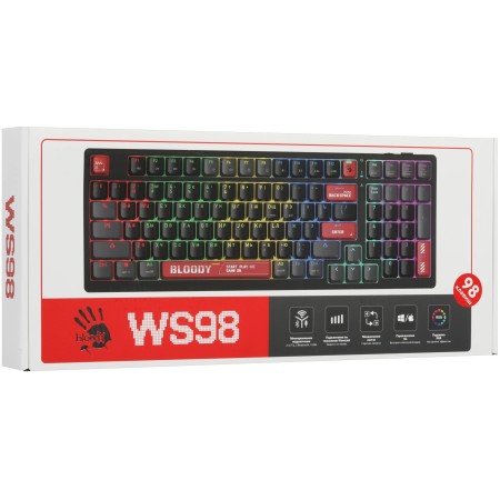 Клавиатура проводная + беспроводная A4Tech Bloody WS98 Sports Red (WWS98 Sports Red) черно-красный
