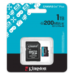 1000 ГБ Карта памяти Kingston Canvas Go! Plus microSDXC (SDCG4/1TB) черный + адаптер
