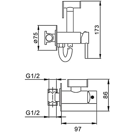 Гигиенический душ Frap F7505-3 золотистый
