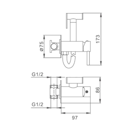 Гигиенический душ Frap F7505-9 серый