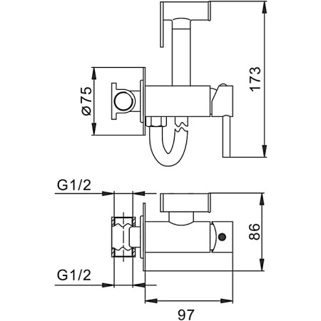 Гигиенический душ Frap F7505-6 черный