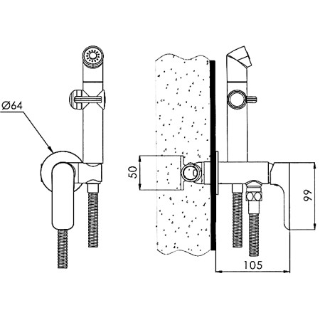 Гигиенический набор Gappo G7248-1 хром