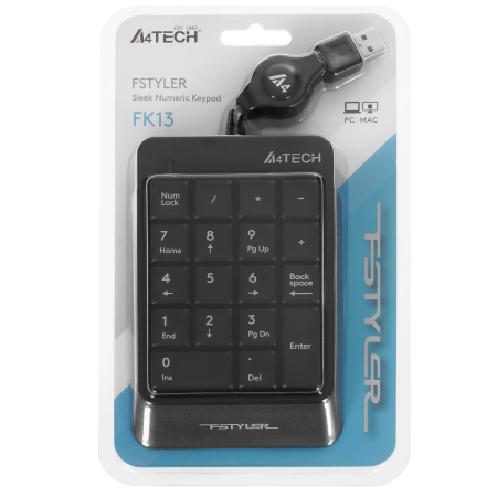 Клавиатура проводная A4Tech Fstyler FK13 (FK13-Grey) черный