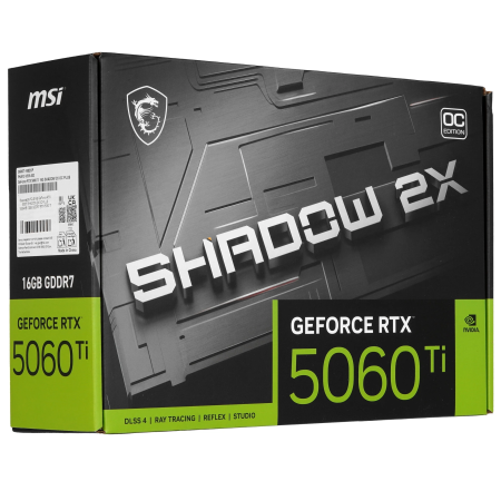Видеокарта MSI GeForce RTX 5060 Ti SHADOW 2X OC PLUS (RTX 5060 TI 16G SHADOW 2X OC PLUS) 16 Гб черный