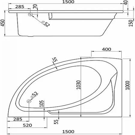 Ванна Santek ГОА 1WH112033 белый