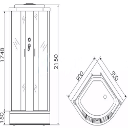 Душевая кабина ERLIT ER3509P-C4 900*900*2150 (ER3509P-C4-RUS (GRAY)) серый