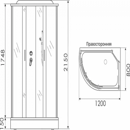 Душевая кабина ERLIT ER3512PR-C4-RUS белый
