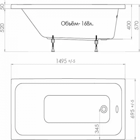 Ванна Triton Ультра 150 (Щ0000012096) белый