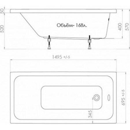 Ванна Triton Ультра 150 (Щ0000047177) белый