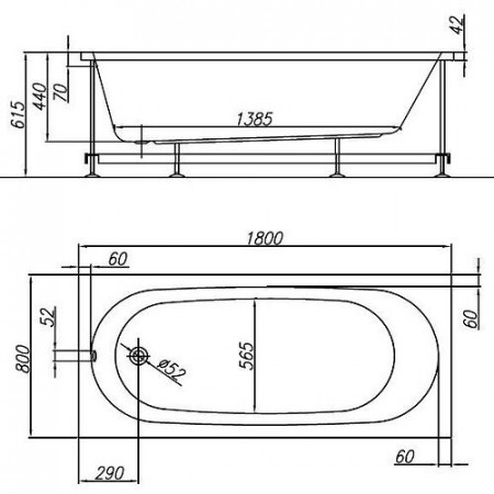 Ванна Kolpa San TAMIA 1W28F (533880) белый