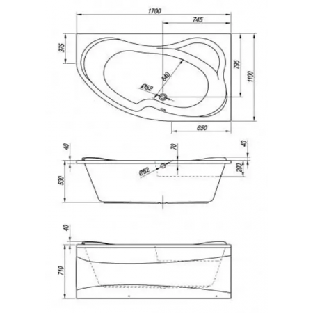 Ванна Kolpa San LULU 170x110-L (5080002) белый