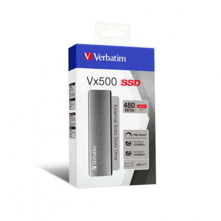 480 ГБ Внешний SSD диск Verbatim VX500 (47443) серый