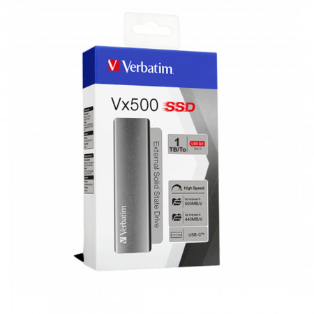 1 ТБ Внешний SSD диск Verbatim VX500 (47444) серый
