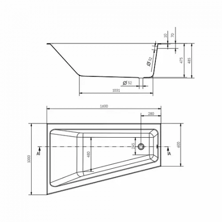 Ванна Cersanit CREA 160x100 (61419) белый