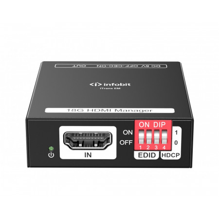 Разветвитель и преобразователь видеосигнала Infobit iTrans EM HDMI 4K60 EDID & HDCP Emulator, processor черный