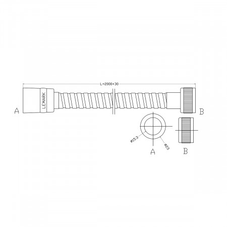 Шланг для душа Lemark TURN-FREE (LE8024S-Graphite) графит
