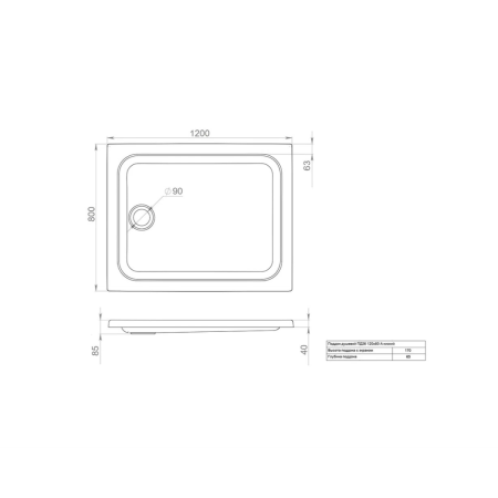 Душевой поддон Triton ПД26 (Щ0000042952) белый