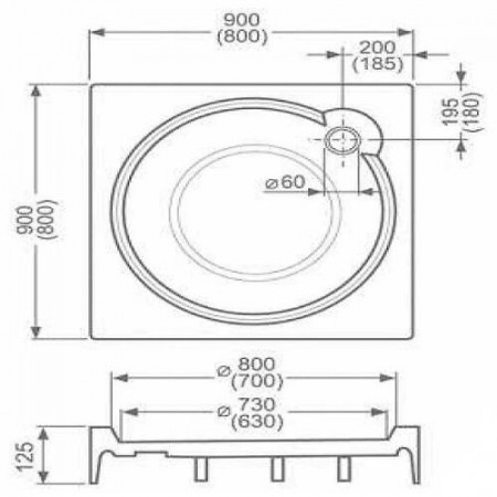Душевой поддон Roltechnik ALOHA P 900х900 белый