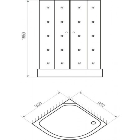 Душевая кабина Domani-Spa Fit 99 90x90 (4167003) белый