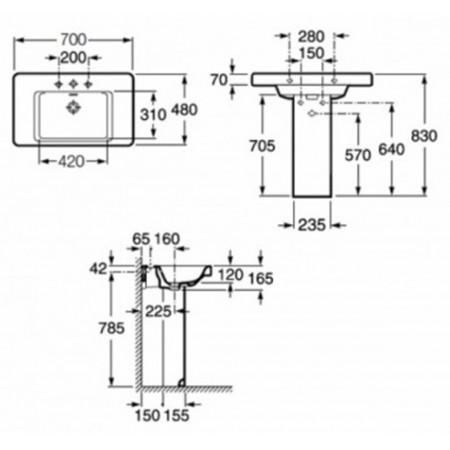Раковина Roca KHROMA 70 (7327651000) белый