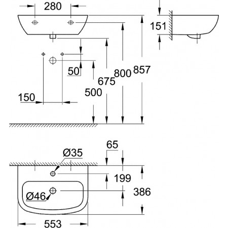 Раковина Grohe Bau Ceramic (39440000) белый