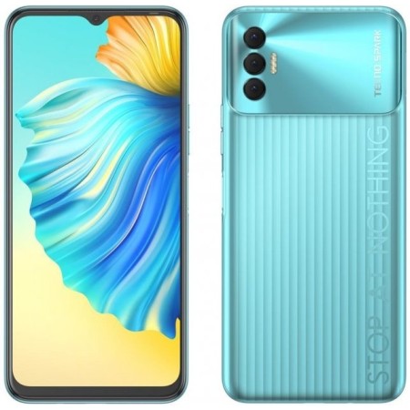 Смартфон Tecno SPARK 8P (KG7n) (NFC) 4 ГБ/64 ГБ голубой (Turquoise Cyan)