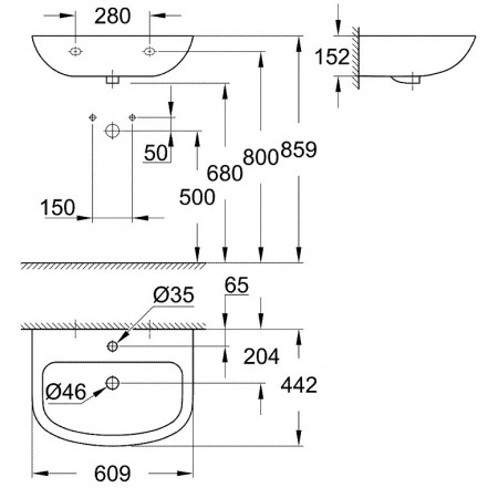 Раковина Grohe Bau Ceramic (39421000) белый