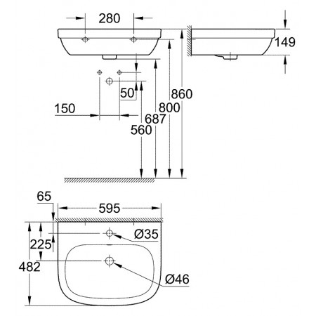 Раковина Grohe Euro Ceramic 60 (39335000) белый