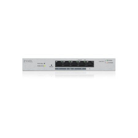 Коммутатор Zyxel GS1200-5HP (GS1200-5HPV2-EU0101F) белый