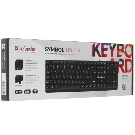 Клавиатура проводная Defender Symbol HB-559 (45559) черный